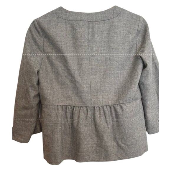 J. CREW FACTORY Grey Gray Business Casual Coquette Jacket Peplum Blazer Size 8 - Picture 2 of 13